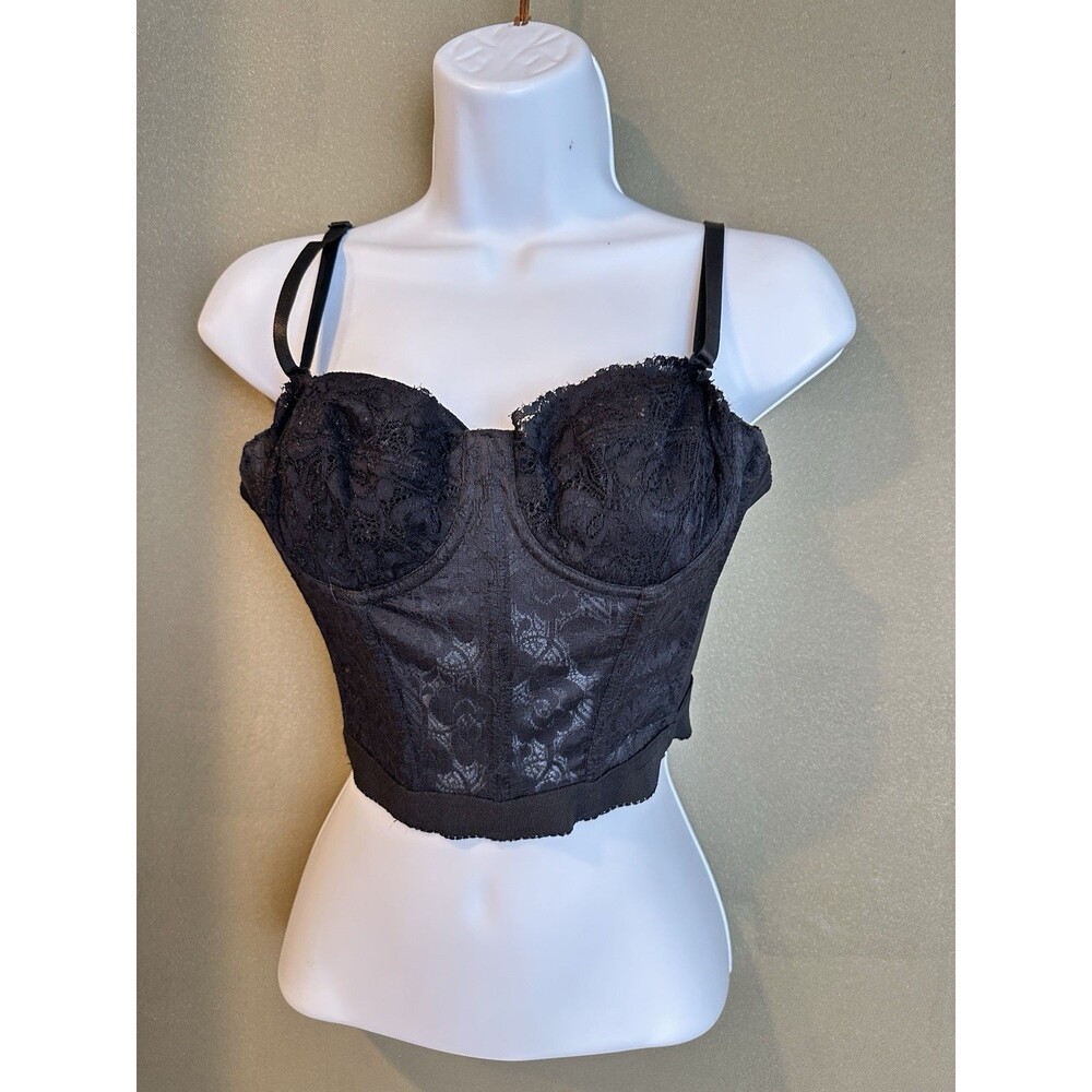 Very‎ Sexy black  Lace & Grommet Corset Top 34B *Black  Good conditon